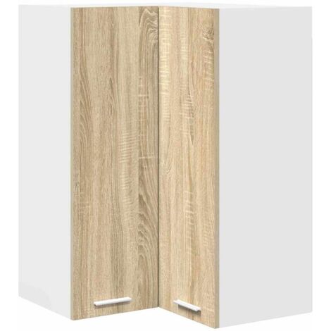 Meubles de Rangement，Armoire suspendue Riga Chêne Sonoma et Blanc 57 x 57 x 80 cm CFW943550