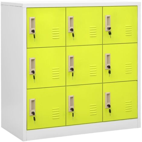 Meubles de Rangement，Armoires à casiers 2 pcs Gris clair et vert 90x45x92,5 cm Acier CFW247144