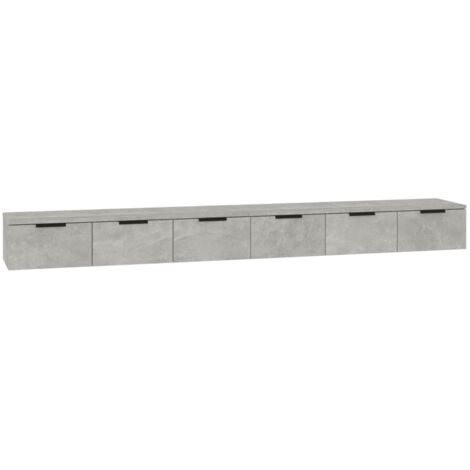 Meubles de Rangement,Armoires murales 2 pcs Gris béton 102x30x20cm Bois d'ingénierie CFW103174