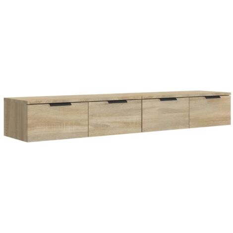 Meubles de Rangement,Armoires murales 2pcs Chêne sonoma 68x30x20cm Bois d'ingénierie CFW257593