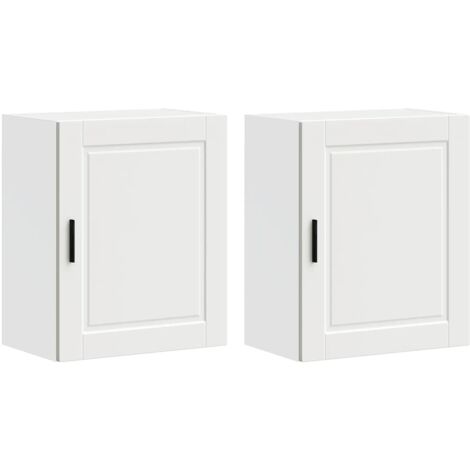 Meubles de Rangement，Armoires murales de cuisine 2 pcs Porto blanc bois d'ingénierie CFW184326