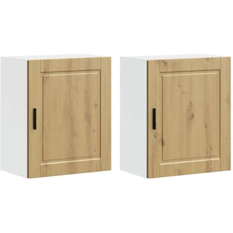 Meubles de Rangement，Armoires murales de cuisine 2 pcs Porto chêne artisanal CFW628324