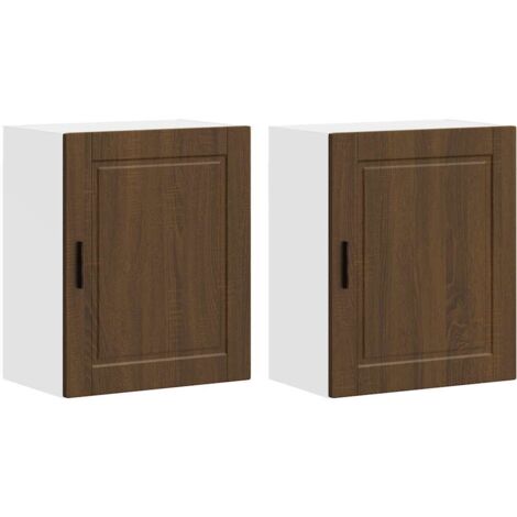 Meubles de Rangement，Armoires murales de cuisine 2 pcs Porto chêne marron CFW702119