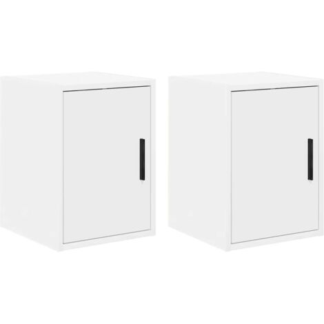 Meubles de Rangement,Armoires murales de garage 2 pcs blanc bois d'ingénierie CFW348835