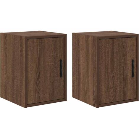 Meubles de Rangement,Armoires murales de garage 2 pcs chêne marron bois d'ingénierie CFW239580