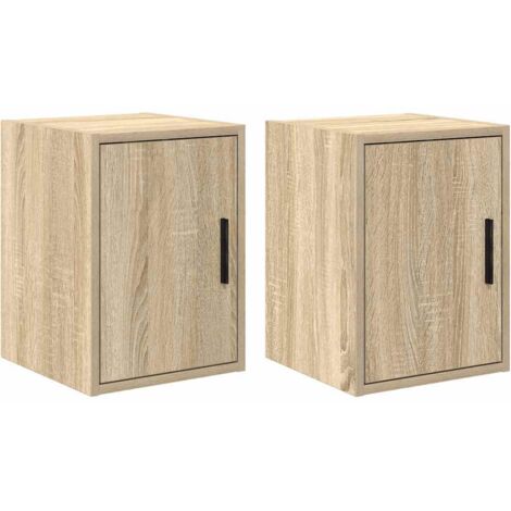 Meubles de Rangement,Armoires murales de garage 2 pcs chêne sonoma bois d'ingénierie CFW909729