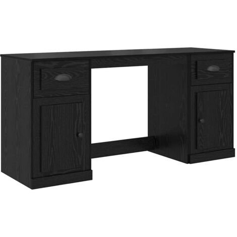 Meubles de Rangement，Bureau avec armoire avec tiroir Chêne noir 154,5 x 50 x 75 cm CFW390538