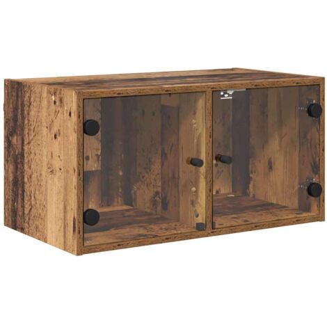 Meubles de Rangement，Cabinets muraux Montage mural 2 pcs Bois Ancien 68 x 37 x 35 cm CFW387506