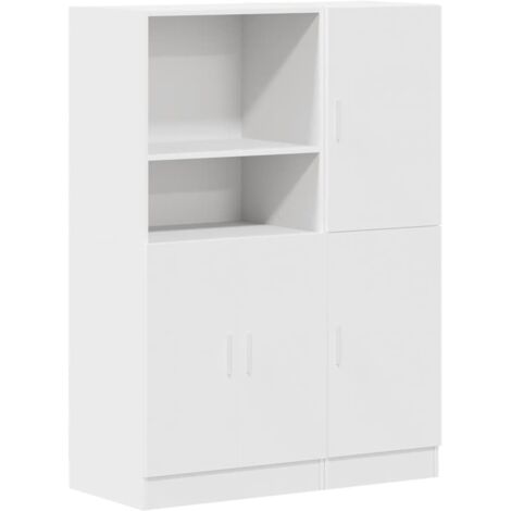 Meubles de Rangement，Ensemble d'armoires de cuisine 2 pcs blanc bois d'ingénierie CFW747228