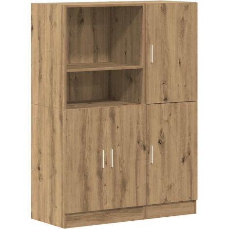 Meubles de Rangement，Ensemble d'armoires de cuisine 2 pcs chêne artisanal CFW221267