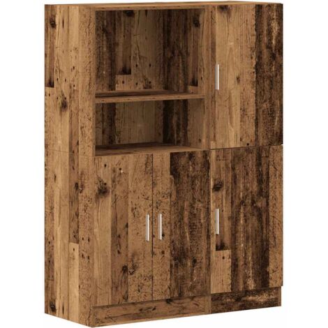 Meubles de Rangement，Ensemble d'armoires de cuisine 2 pcs vieux bois CFW633170