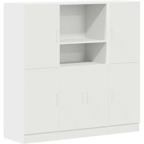 Meubles de Rangement，Ensemble d'armoires de cuisine 3 pcs blanc bois d'ingénierie CFW446018