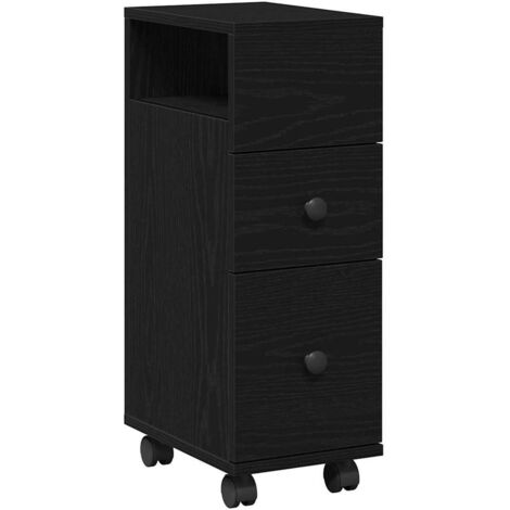 Meubles de Rangement，Ensemble de mobilier de salle de bain avec roue Chêne noir CFW949735
