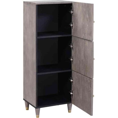 Meubles de Rangement,Haut Armoire avec étagère Gris et or 40 x 33.5 x 110 cm CFW769521