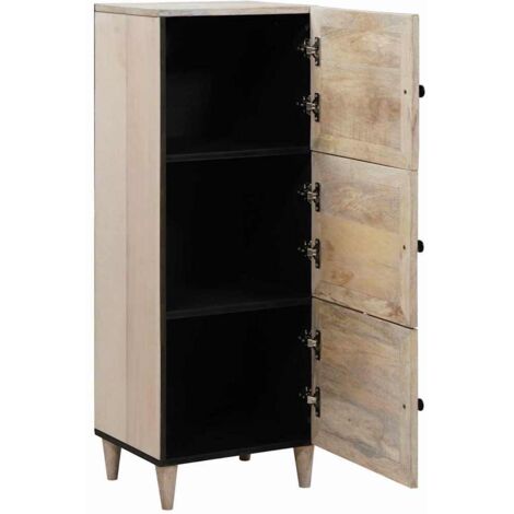 Meubles de Rangement，Haut Armoire Blanc 40 x 33 x 110 cm bois de manguier massif CFW765958