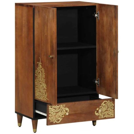 Meubles de Rangement，Haut Armoire Marron 60 x 33,5 x 100 cm Bois de manguier massif CFW550475