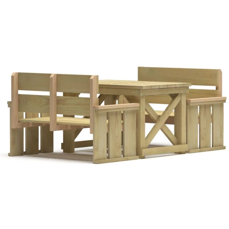 Ensemble à manger de jardin 3 pcs Bois de pin imprégné vidaXL