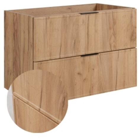 Meubles de salle de bain - Elément suspendu - SLIM - 80 CM - Marron - 3 Couleurs de poignées incluses GRATUITEMENT - Meuble sous-vasque