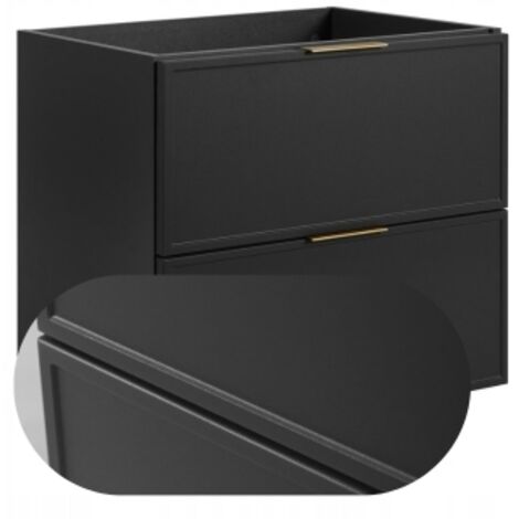 Meubles de salle de bains - Elément suspendu - SLIM - 60 CM - Gris foncé - 3 couleurs de poignées incluses GRATUITEMENT - Meuble sous-vasque