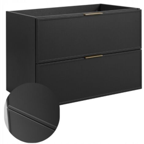 Meubles de salle de bains - Elément suspendu - SLIM - 80 CM - Gris foncé - 3 couleurs de poignées incluses GRATUITEMENT - Meuble sous-vasque