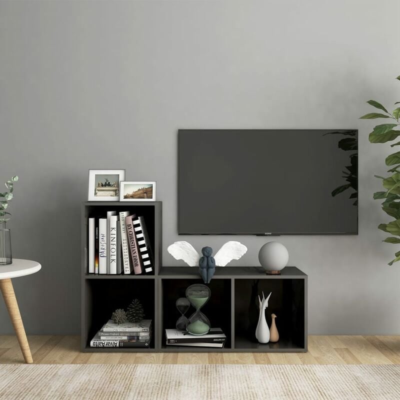 meubles de télévision avec design à 4 dents la conception des couleurs ouvertes ouvertes couleur : gris lucide