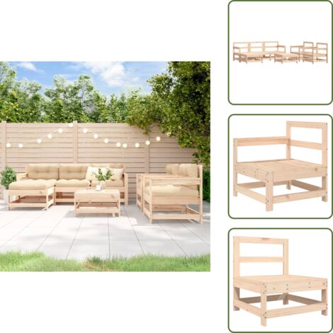 Meubles extérieurs - vidaXL Salon de jardin 7 pcs Bois de pin massif - Salon extérieur