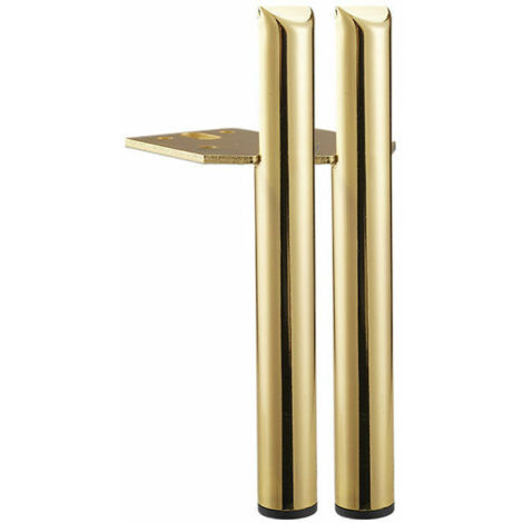 Meubles Metal Doré, Pied Canapé de Rechange Moderne, DIY Pied pour Table Basse, Meuble TV, Armoire Salle de Bain avec 16 vis, Protection du Sol, Base silencieuse antidérapante 1567.5 cm (Or) 4 Pcs，