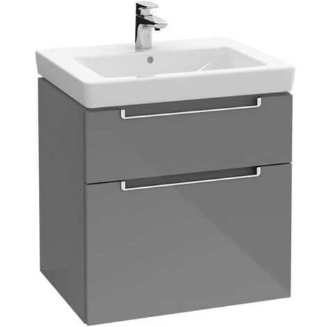 Meubles sous vasque, 587 x 590 x 454 mm, modèle suspendu, En bois Glossy White