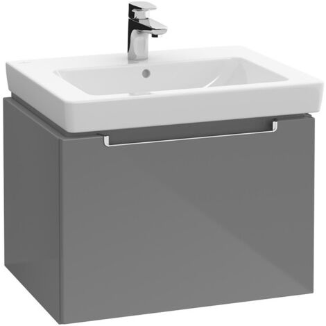 Meubles sous vasque, 637 x 420 x 454 mm, modèle suspendu, En bois Glossy Grey