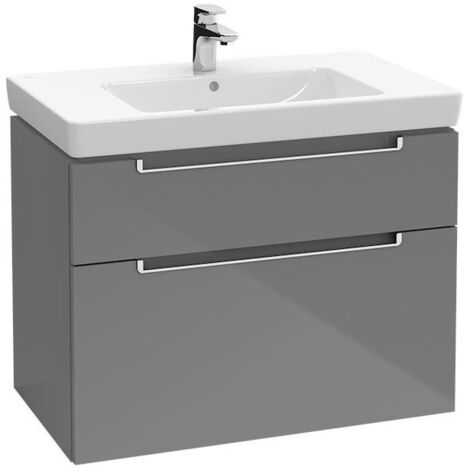 Meubles sous vasque, 787 x 590 x 449 mm, modèle suspendu, En bois Glossy Grey