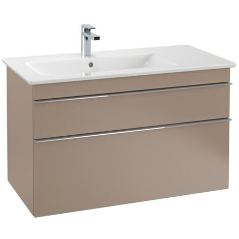 Meubles sous vasque, 953 x 590 x 502 mm, modèle suspendu, En bois Glossy Grey