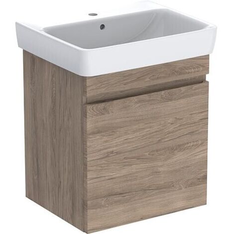 Meubles sous-vasque avec lavabo céramique Geberit Renova Plan 700x616x480 mm noyer