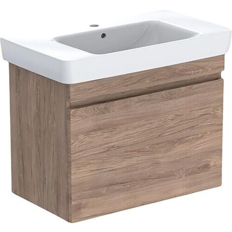 Meubles sous-vasque avec lavabo céramique Geberit Renova Plan 900x616x480 mm noyer