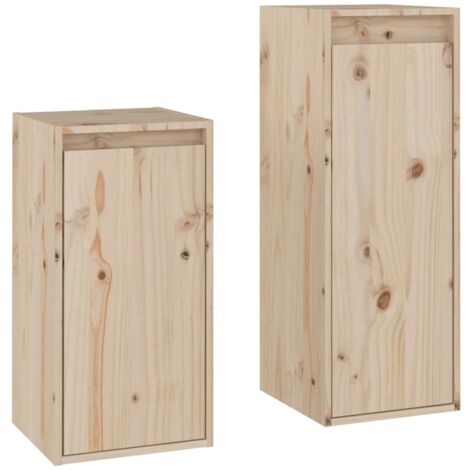 Meubles TV 2 pcs  Bancs TV Armoires de rangement Bois massif de pin 64927