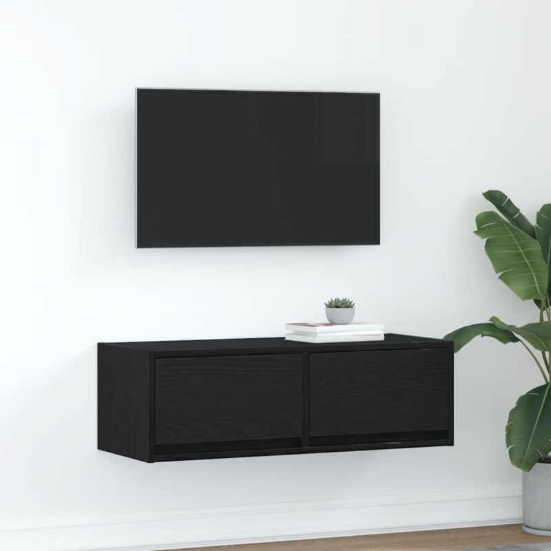 Vidaxl - Meuble tv chêne noir 80x31x25,5 cm bois d'ingénierie