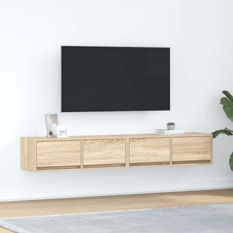 Vidaxl - Meubles tv 2 pcs chêne sonoma 80x31x25,5 cm bois d'ingénierie