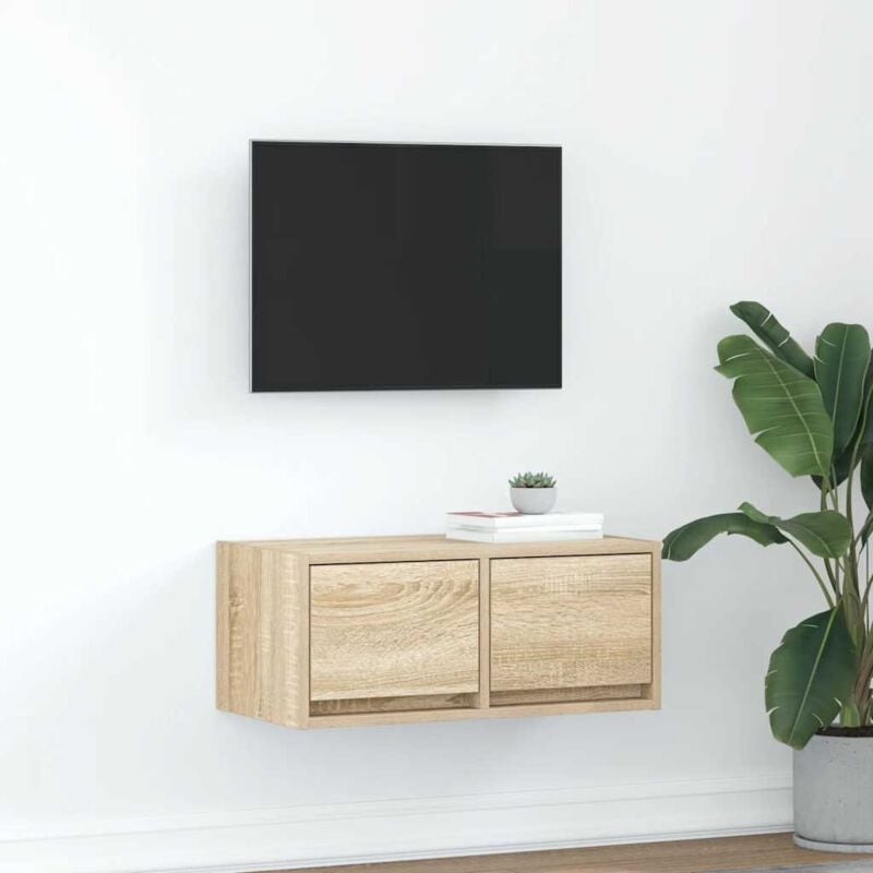 vidaXL Meuble TV chêne sonoma 60x31x25,5 cm bois d'ingénierie