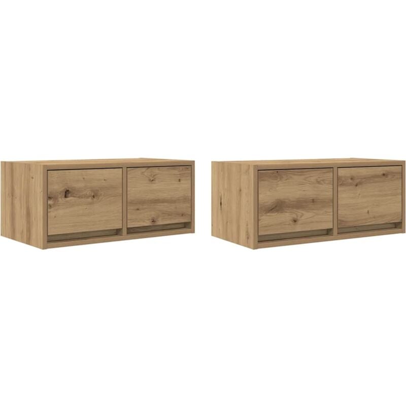 Vidaxl - Meubles tv 2 pcs chêne artisanal 60x31x25,5cm bois d'ingénierie