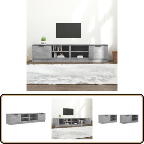 Meubles TV 2 pcs Gris béton 80x35x36,5 cm Bois d'ingénierie - Meuble Tv Gris - Meuble Tv Design - Meuble Tv Industriel - Support Tv - Unité Tv
