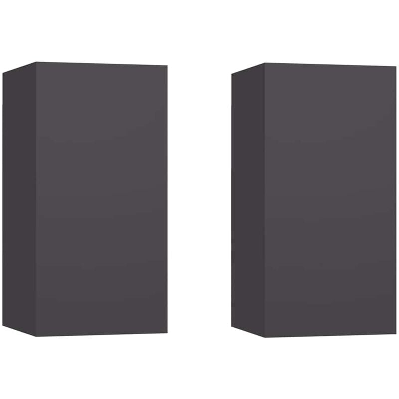 Vidaxl - Meubles tv 2 pcs Gris 30,5x30x60 cm Bois d'ingénierie