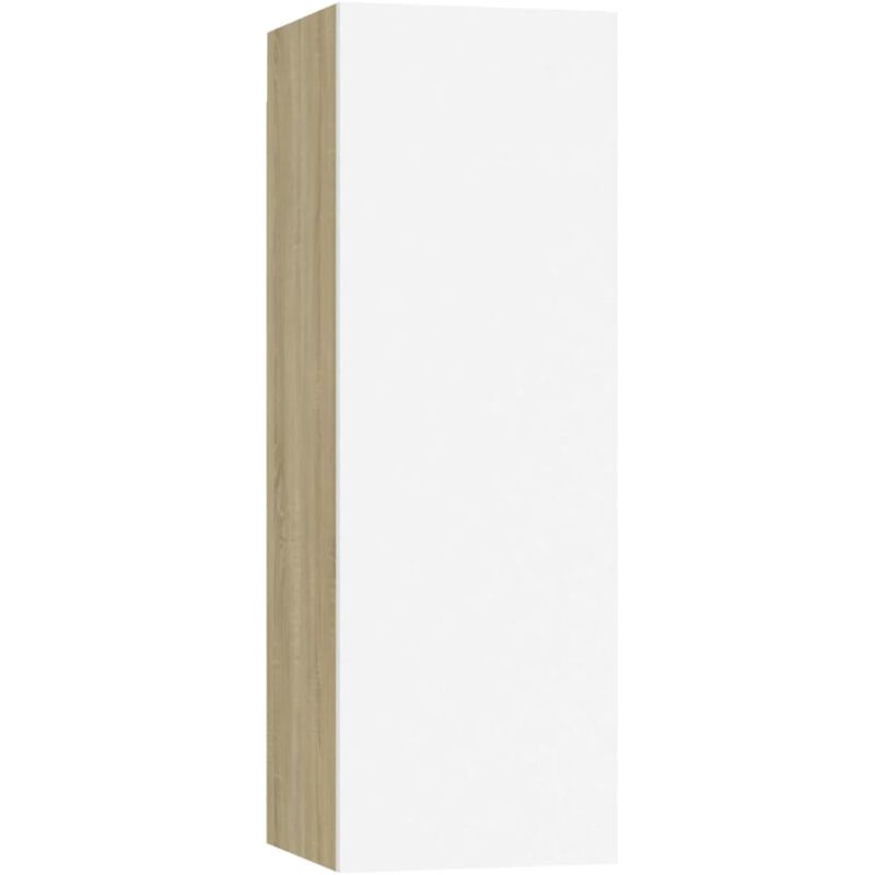 Vidaxl - Meuble tv Blanc et chêne sonoma 30,5x30x90 cm Bois d'ingénierie