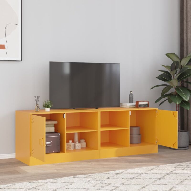 Vidaxl - Meubles tv 2 pcs jaune moutarde 67x39x44 cm acier