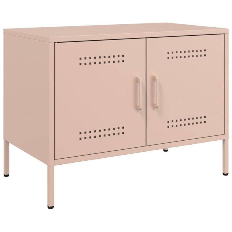 Meuble TV rose 68x39x50,5 cm acier vidaXL