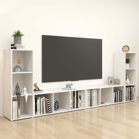 Meubles TV 4 pcs Blanc 107x35x37 cm