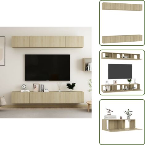 Meubles TV 4 pcs Chêne sonoma 100x30x30 cm Bois d'ingénierie - Meuble Tv Mural - Meuble Tv Moderne - Meuble Tv Chêne Sonoma - Support Tv - Étagère Murale