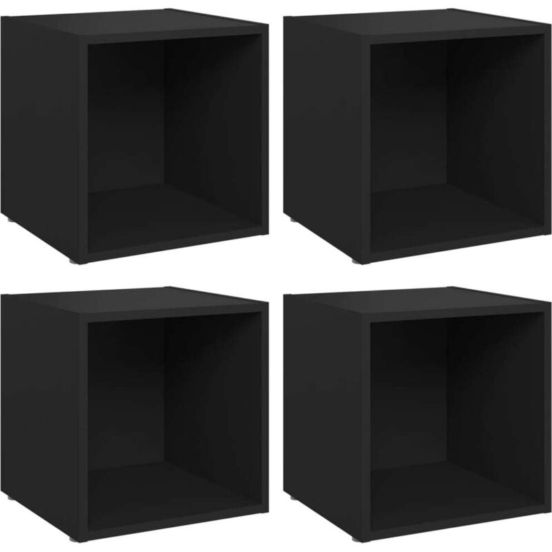 Vidaxl - Meubles tv 4 pcs noir 37x35x37 cm bois d'ingénierie