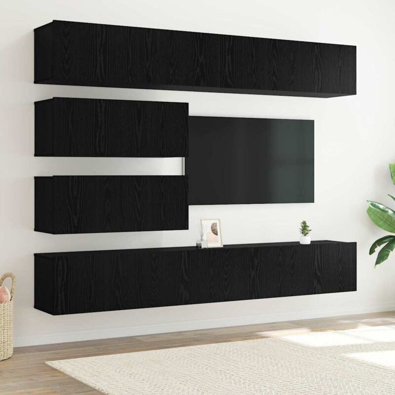 Vidaxl - Ensemble meuble tv 6 pcs Chêne noir 100 x 30 x 30 cm