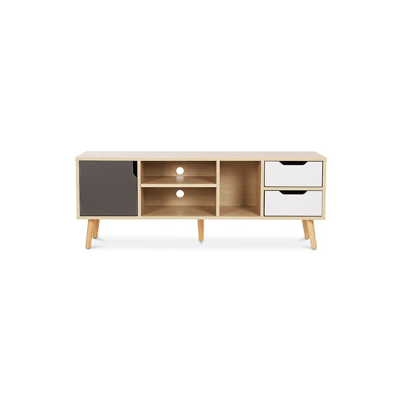 Meuble tv en Bois - Design Scandinave - Aren Gris