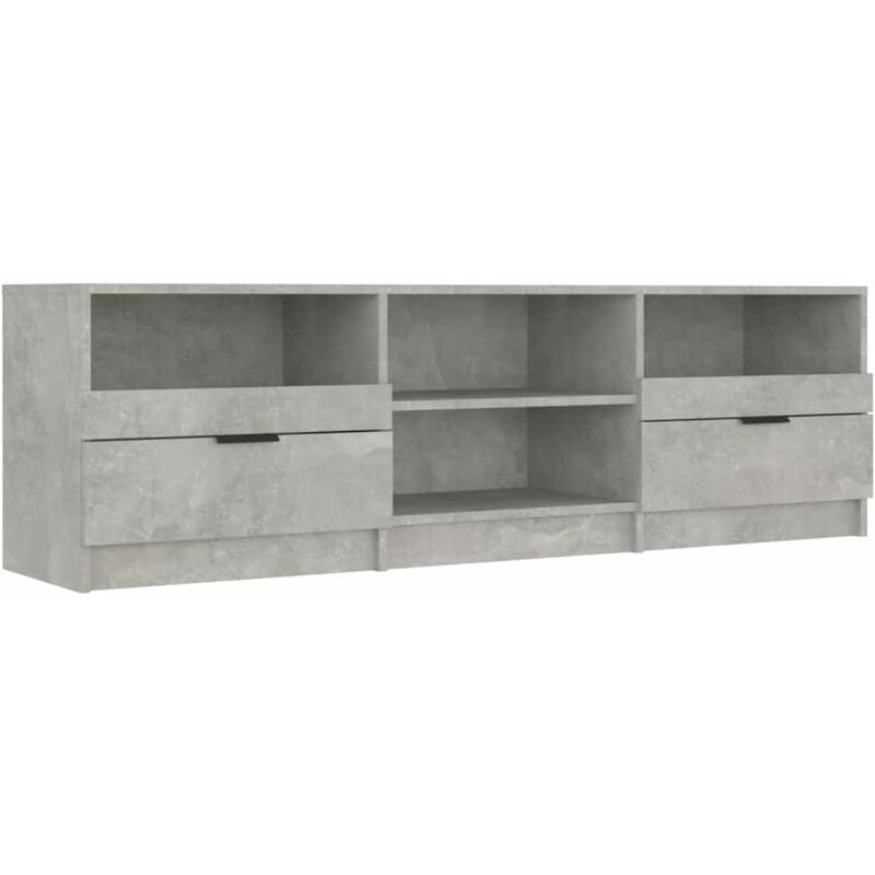 Meubles tv, Aspect Bois, Meuble Bas à Poser sur Le Sol, Grand Espace de Rangement,Style Simple,Gris béton 150x33,5x45 cm Bois d'ingénierie