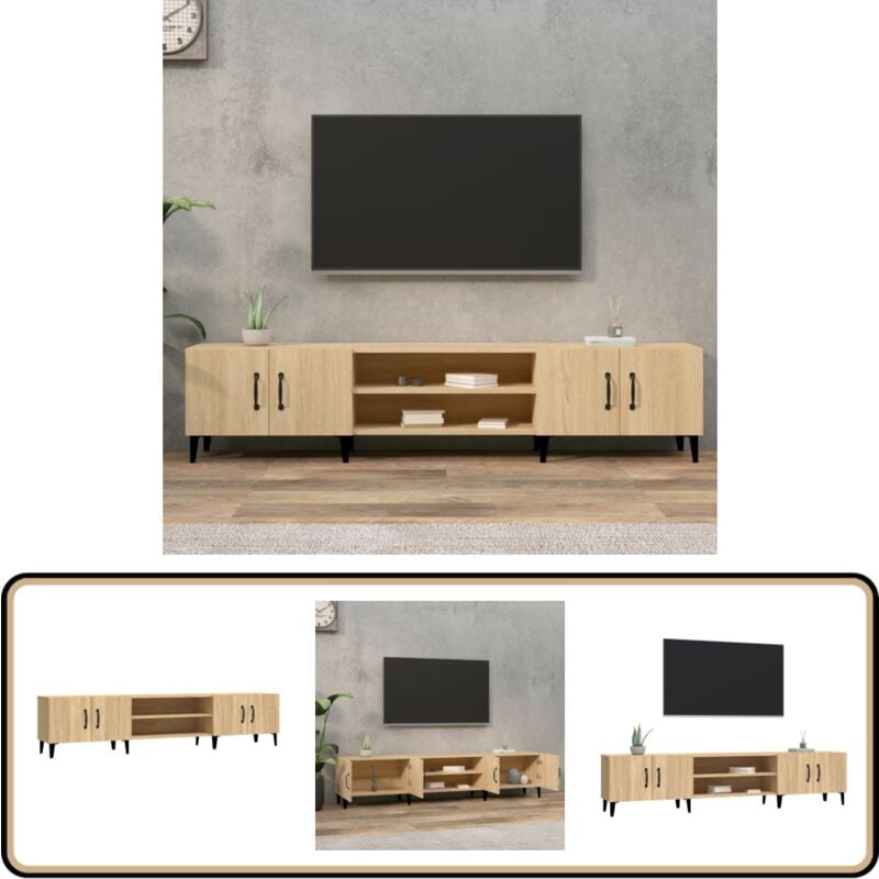 Vidaxl - Meubles tv chêne sonoma 180x31,5x40 cm bois d'ingénierie - Meuble Tv - Meuble Télévision - Meuble Rangement - Mobilier Salon - Design Épuré